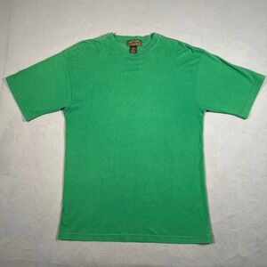 Eddie Bauer Mens Green Crew Neck Short Sleeve T Shirt Large Large Made in USA